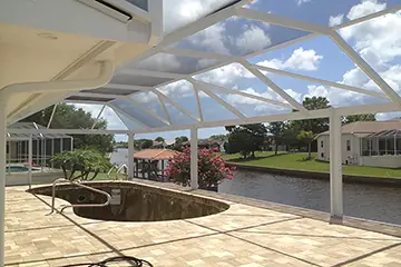 Pool enclosure with mega picture walls by East Coast Aluminum